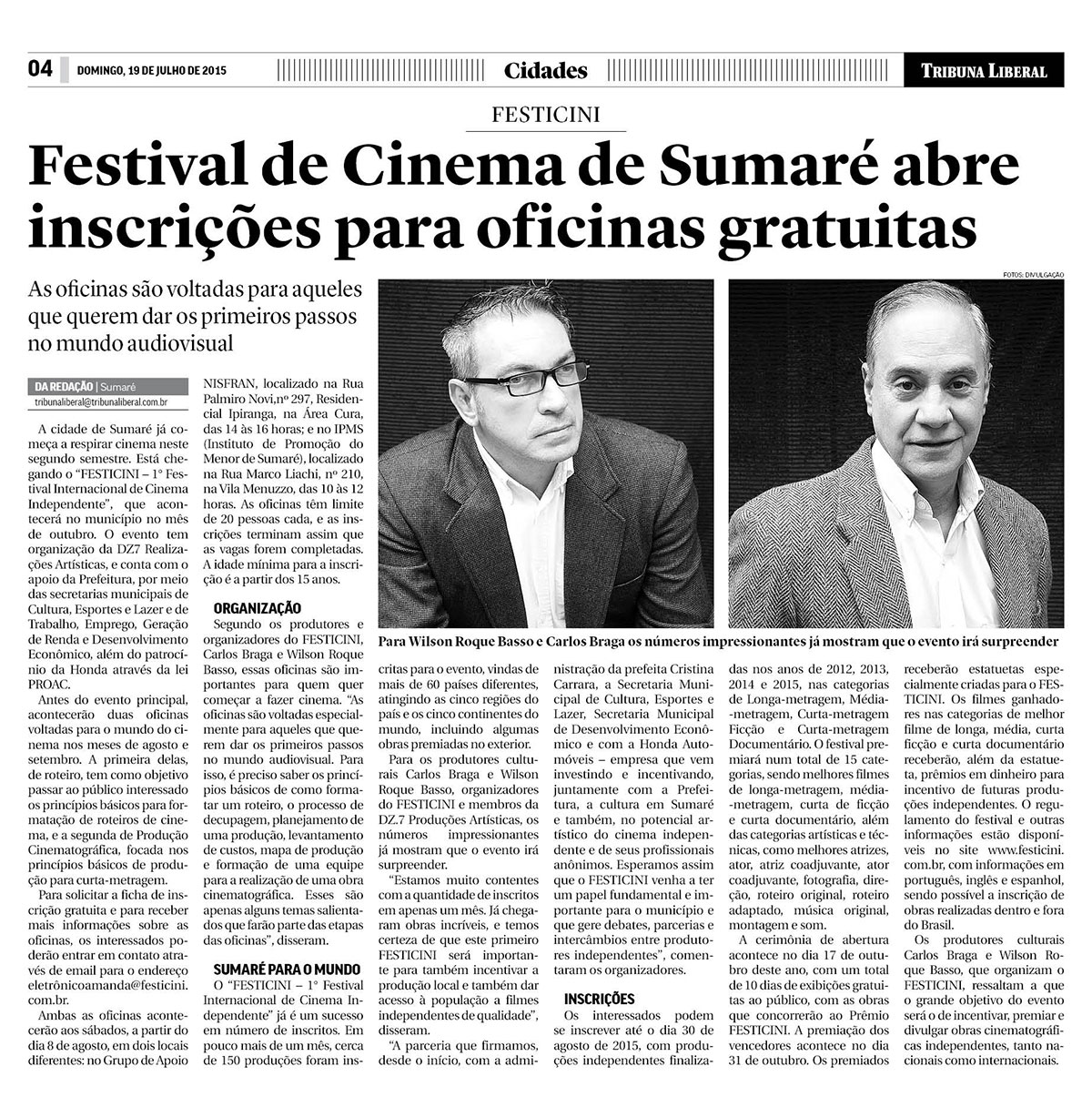 Festival de Cinema de Sumaré abre inscrições para oficinas gratuitas